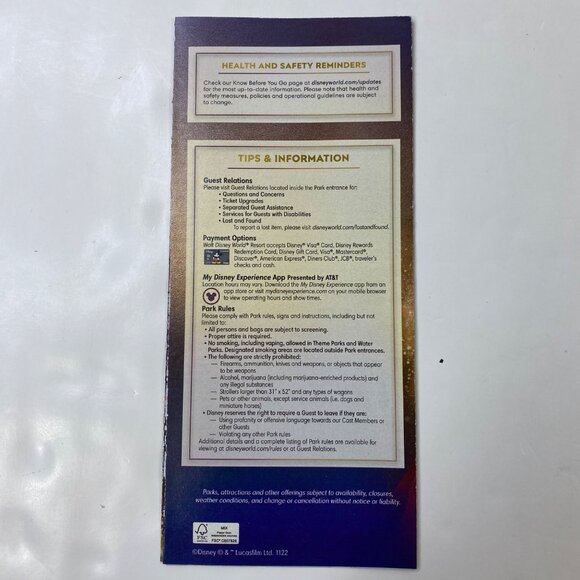 Disneys Hollywood Studios Set of 2 Guidemaps 50th Anniversary Sorcerer Mickey - Picture 8 of 11